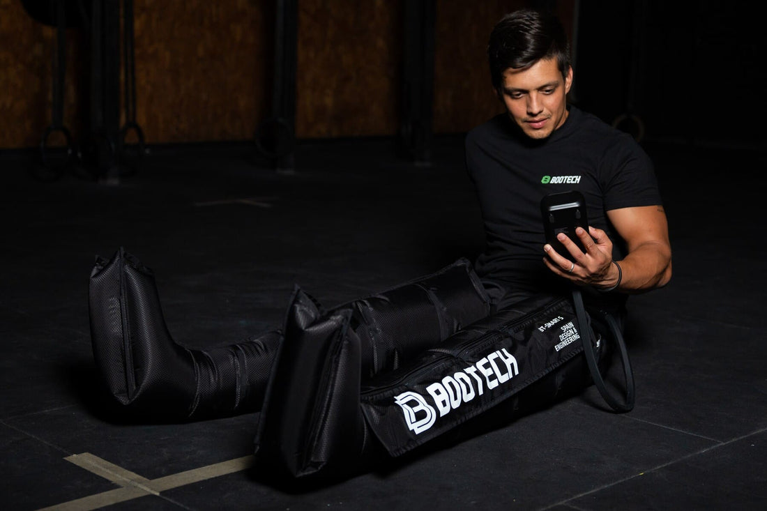 Presoterapia profesional para recuperación muscular en casa con dispositivo Bootech