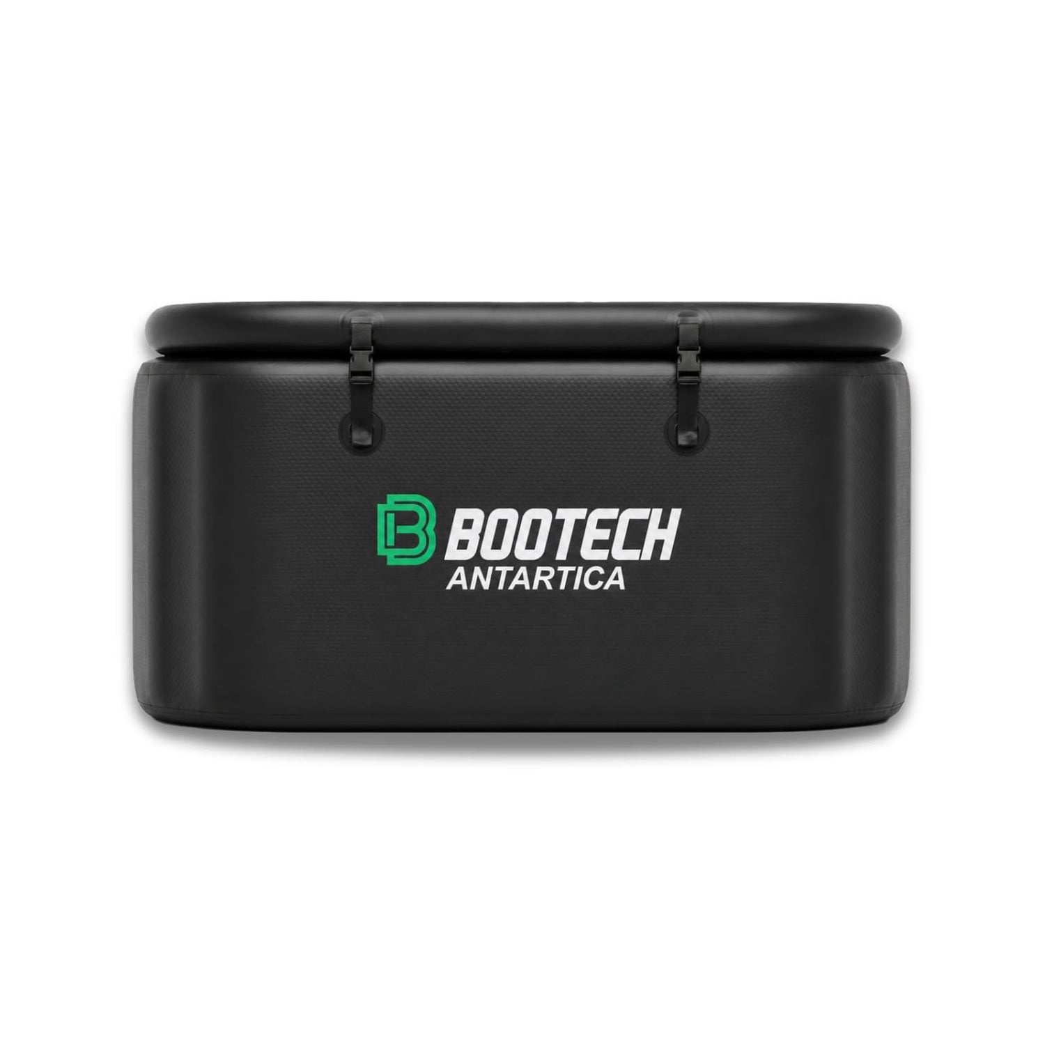Maleta negra Bootech Antartica con logo verde y blanco, para transporte de equipo de presoterapia profesional.