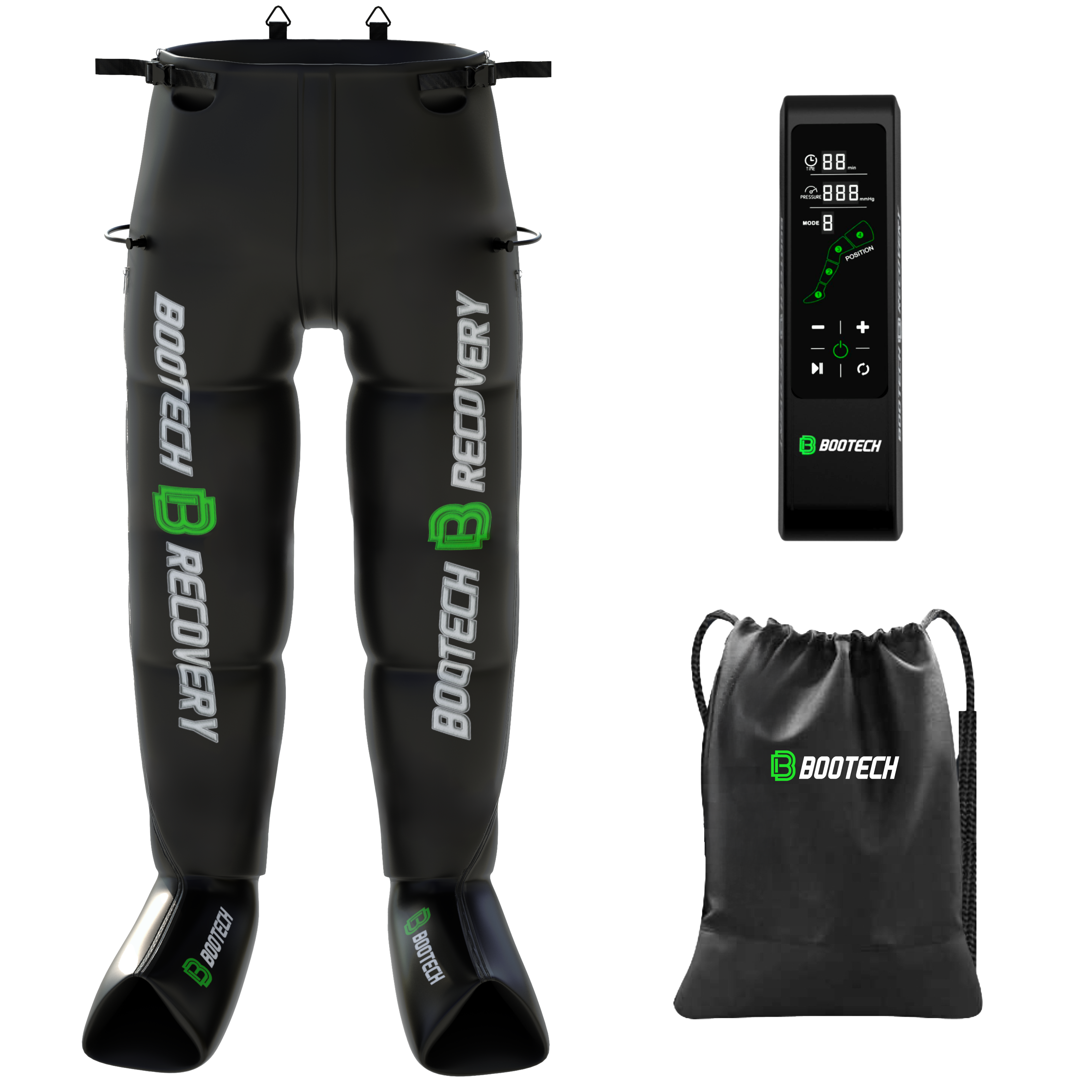Bootech Dispositivo de presoterapia BOOTECH Recovery, control remoto y bolsa de ...