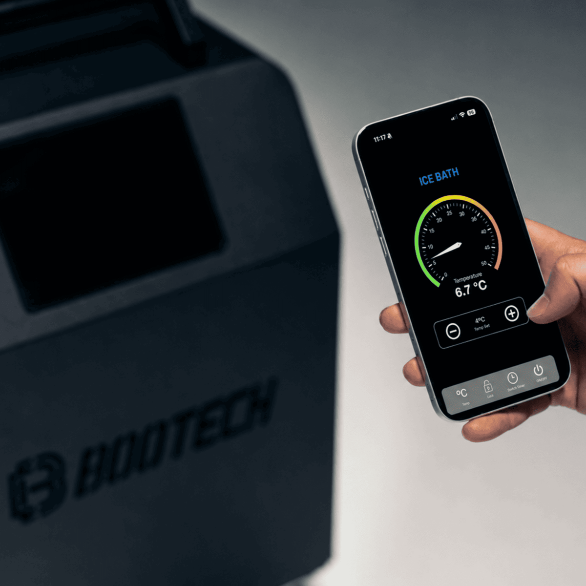 Control de baño de hielo con app, temperatura ajustable para recuperación muscular y bienestar
